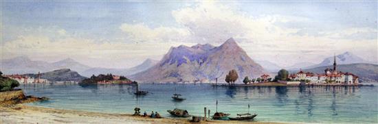 Giuseppe Corelli (1858-1921) Lac Maggior, 7 x 21in.